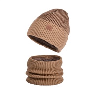 ( Khaki)Winter Outdoor hat set velvet warm knitting woolen
