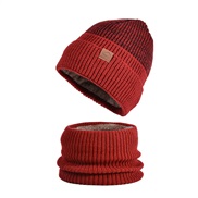 ( Burgundy)Winter Outdoor hat set velvet warm knitting woolen