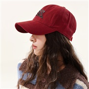 ( Adjustable)( red)original four pure cotton lovers baseball cap woman spring autumn Korean style fashion samll sunscre