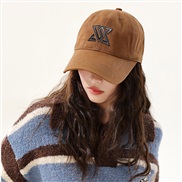 ( Adjustable)( Dark brown)original four pure cotton lovers baseball cap woman spring autumn Korean style fashion samll 