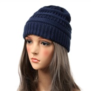 ( Navy blue) occidental style Autumn and Winter woolen occidental style lady warm knitting brief pure color