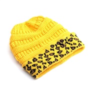 ( yellow)occidental style Autumn and Winter woolen lady warm leopard knitting hat