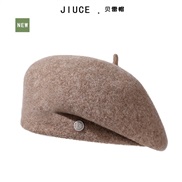 (M56-58cm) high retro wool hat woman Korea Autumn and Winter all-Purpose samll