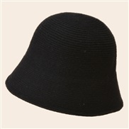 ( black) wool Bucket hat woman all-Purpose Korean style day hat retro Autumn and Winter knitting