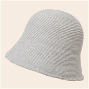 ( gray) wool Bucket hat woman all-Purpose Korean style day hat retro Autumn and Winter knitting