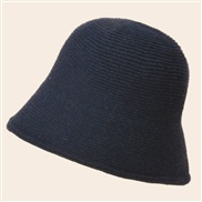 ( Navy blue) wool Bucket hat woman all-Purpose Korean style day hat retro Autumn and Winter knitting