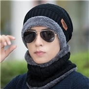 ( black)Winter velvet thick warm woolen  Stripe knitting  cotton hat