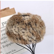 ( one size flexible) same style belt handmade weave knitting leather warm velvet hat woman Autumn and Winter