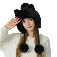 (  black) occidental style velvet thick knitting lovely cat three fashion woolen warm