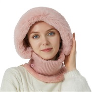 (  Pink)fashion classic pattern one-piece velvet warm knitting Autumn and Winter woolen hat