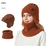 (M56-58cm)( lattice)Winter man woman knitting hat two big head twisted warm