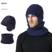 (M56-58cm)( Navy blue)Winter man woman knitting hat two big head twisted warm