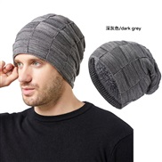 (M56-58cm)( Dark grey)hat man knitting lovers style velvet hedging