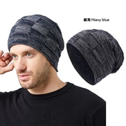 (M56-58cm)( Navy blue)hat man knitting lovers style velvet hedging