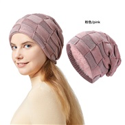 (M56-58cm)( Pink)hat man knitting lovers style velvet hedging