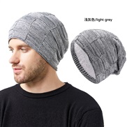(M56-58cm)( light gray)hat man knitting lovers style velvet hedging