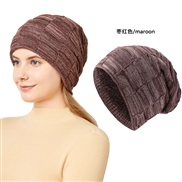 (M56-58cm)(  purplish red)hat man knitting lovers style velvet hedging