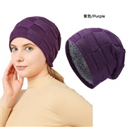 (M56-58cm)(purple)hat man knitting lovers style velvet hedging