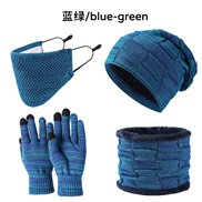 ( blue  green)occidental style Autumn and Winter lovers style velvet warm hat gloves four