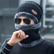 ( one size)( black)Autumn and Winter man hedging two warm knitting woolen Outdoor men hats