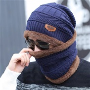 ( one size)( Navy blue)Autumn and Winter man hedging two warm knitting woolen Outdoor men hats
