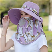 ( one size)(purple+)spring summer sunscreen hat woman  Outdoor Shade ultraviolet-proof sun hat  big woman