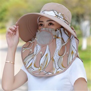 ( one size)( Khaki+)spring summer sunscreen hat woman  Outdoor Shade ultraviolet-proof sun hat  big woman