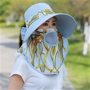 ( one size)( blue+)spring summer sunscreen hat woman  Outdoor Shade ultraviolet-proof sun hat  big woman