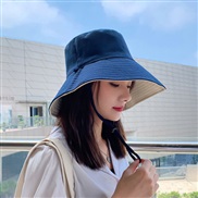 ( one size)( blue +) Double surface Bucket hat woman summer day Korean style sunscreen sun hat summer big