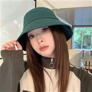 ( Adjustable)(CDM )Bucket hat woman autumn pure cotton pure color big head sunscreen day Korean style fashion all-Purpo