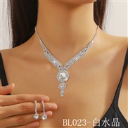 (BL 23  crystal) claw chain Rhinestone crystal earrings necklace set brief geometry fully-jewelled temperament clavicle