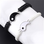 (5942  1)occidental style handmade weave bracelet lovers black gossip rope