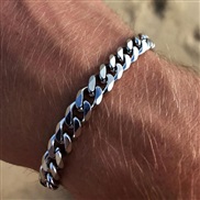 (58244 1)occidental style man titanium steel bracelet surface bracelet brief personality