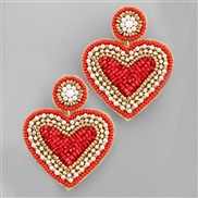 ( red)occidental style wind fresh lovely sweet handmade ClothDIY love earring trend Earring