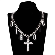 ( necklace)necklace occidental style  trend cross bat shirt multilayer necklace cross pendant