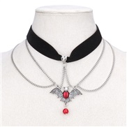 ( necklace)occidental style  all-Purpose black swan velvet necklace chain color imitate Pearl bat shirt pendant clavicl