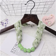 (Ligh  green)spring trend woman print Beads Cloth necklace candy colors ornament scarves
