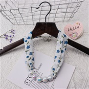 ( white)spring trend woman print Beads Cloth necklace candy colors ornament scarves