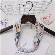 ( white)spring trend woman print Beads Cloth necklace candy colors ornament scarves