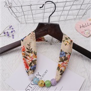 ( Orange)spring trend woman print Beads Cloth necklace candy colors ornament scarves