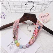 ( rose Red)spring trend woman print Beads Cloth necklace candy colors ornament scarves