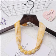 (yellow )spring trend woman print Beads Cloth necklace candy colors ornament scarves