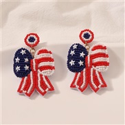 ( Color) occidental style handmade beads style wind bow Earring temperament trend all-Purpose woman earrings