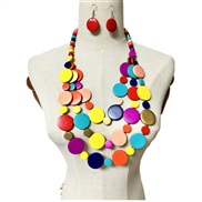 ( Color)ethnic style color multilayer tassel necklace set Africanecklace