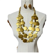 ( Champagne gold)ethnic style color multilayer tassel necklace set Africanecklace