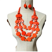 ( red)ethnic style color multilayer tassel necklace set Africanecklace