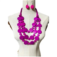 ( rose Red)ethnic style color multilayer tassel necklace set Africanecklace