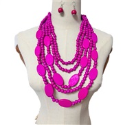 ( rose Red) beads multilayer tassel necklace ethnic style sweater chainnecklaces