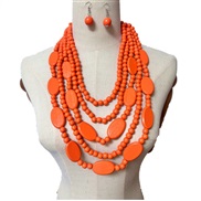 ( red) beads multilayer tassel necklace ethnic style sweater chainnecklaces
