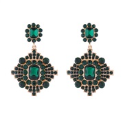 ( green)occidental style retro palace wind colorful diamond earrings woman multilayer fully-jewelled samll temperament 
